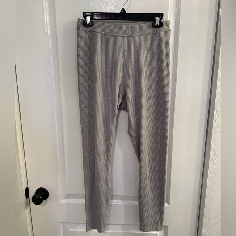ALO Yoga Ribbed High-Waist 7/8 Blissful Legging Athletic Heather Grey Large